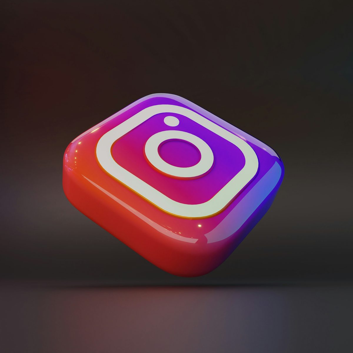 Instagram uygulamasını temsil eden 3 boyutlu ikon