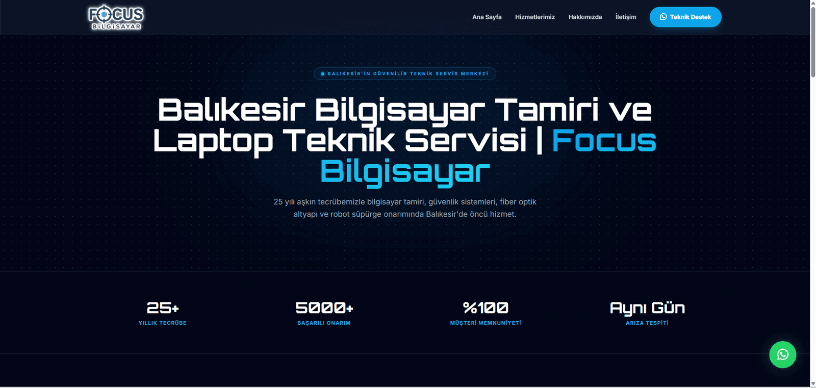 Focus Bilgisayar web sitesi